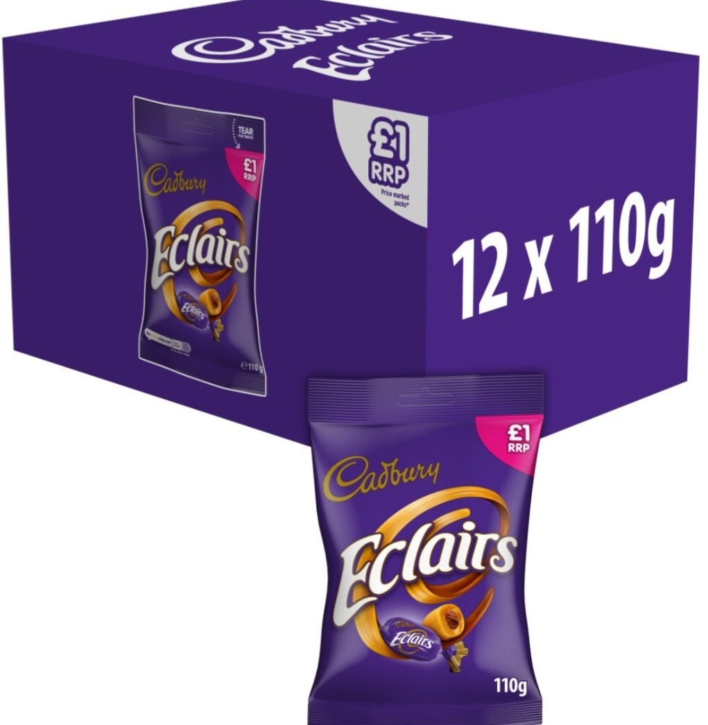 Box of 12 bags of chocolate éclairs