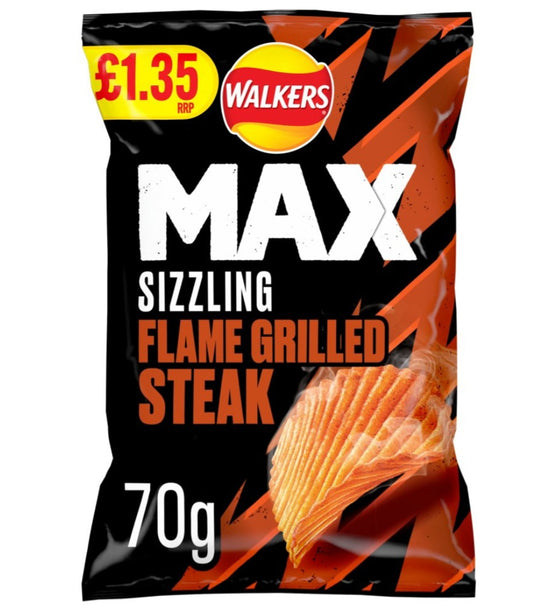 Walkers Max steak crisps box of 15